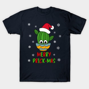 Merry Prick Mas - Cactus With A Santa Hat In A Bowl T-Shirt